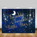 Twinkle Twinkle Little Star Baby Shower Toile de fond Nouveau-né Anniversaire Fond Glitter Ciel étoilé Lune Étoiles Gâteau Table Décoration Accessoires 