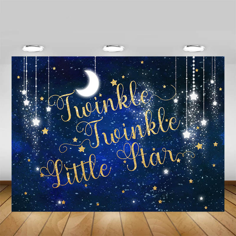 Twinkle Twinkle Little Star Baby Shower Backdrop Newborn Birthday Background Glitter Starry Sky Moon Stars Cake Table Decoration Props