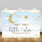 Twinkle Twinkle Little Star Backdrop Newborn Baby Birthday Background Glitter Starry Golden Sky Moon Stars Cake Table Decoration Props