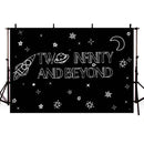 Two Infinity and Beyond Birthday Party Decoration Backdrop Outer Space Photography Background Photo Booth Supplies Banner