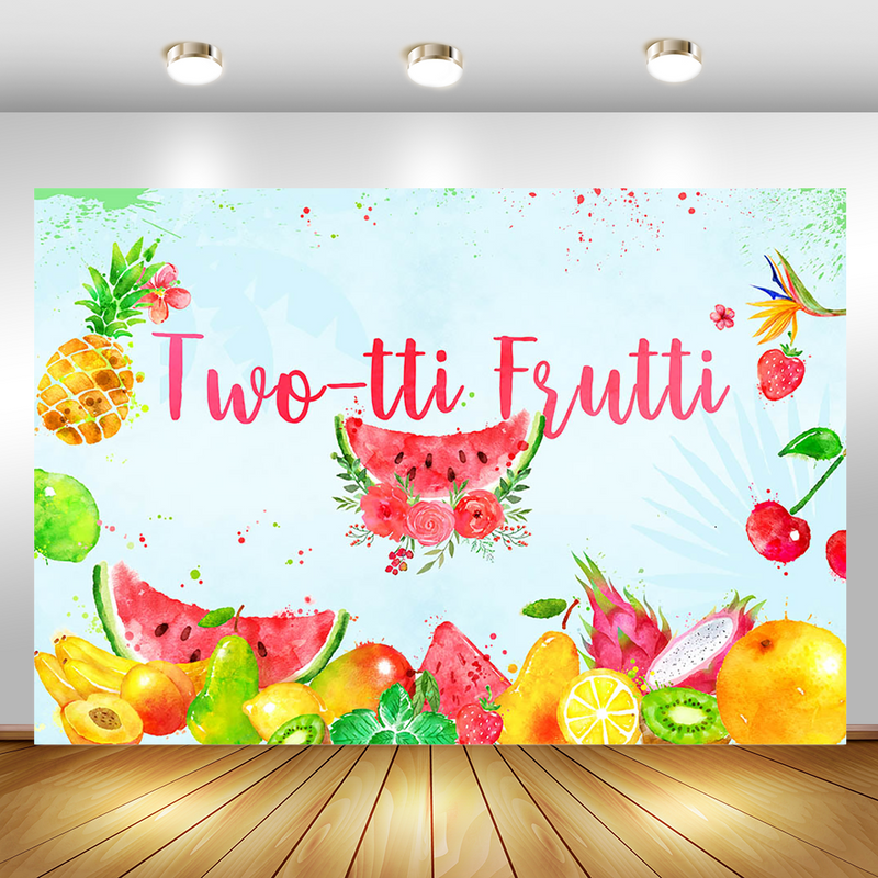 Fondo Twotti Frutti para fotografía de fiesta de cumpleaños de frutas tropicales Fondo de sandía flores Baby Shower Banner telones de fondo