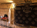 Happy Birthday Background for Photo Shoot Studio Black Birthday Backdrop for Photography Adult Party Decoration Banner