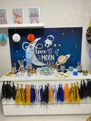 Astronaut Themed Photography Backdrop for Boys Space Ship Birthday Party Decor Photocall Backdrop Photo Studio Banner