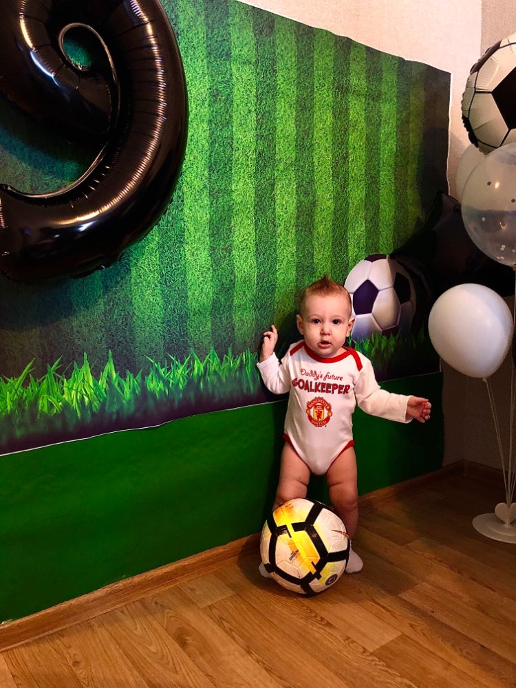 Soccer Photography Background Green Field Grass Soccer Party Backdrop Boy Baby Happy Birthday Party Decor Football Backdrop Photo Studio