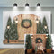 Christmas Wood Backdrop Kids Child Photography Winter Snowy Street Background Festival Decor Baby Portrait Wreath Photo studio