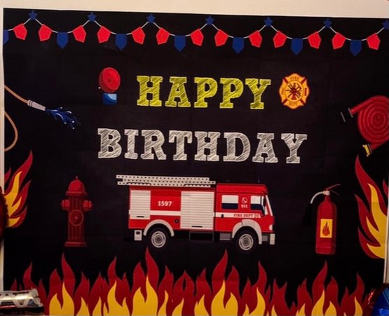 Fondo de fotografía para fiesta de camión de bomberos, fondo de camión de bomberos, decoración de cumpleaños para niño, telón de fondo para sesión fotográfica, cartel para estudio fotográfico