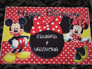 Photography Background Cute Red Mickey Minnie Cartoon Avatar Bow Background Baby 1st Birthday Party Photo Studio Custom