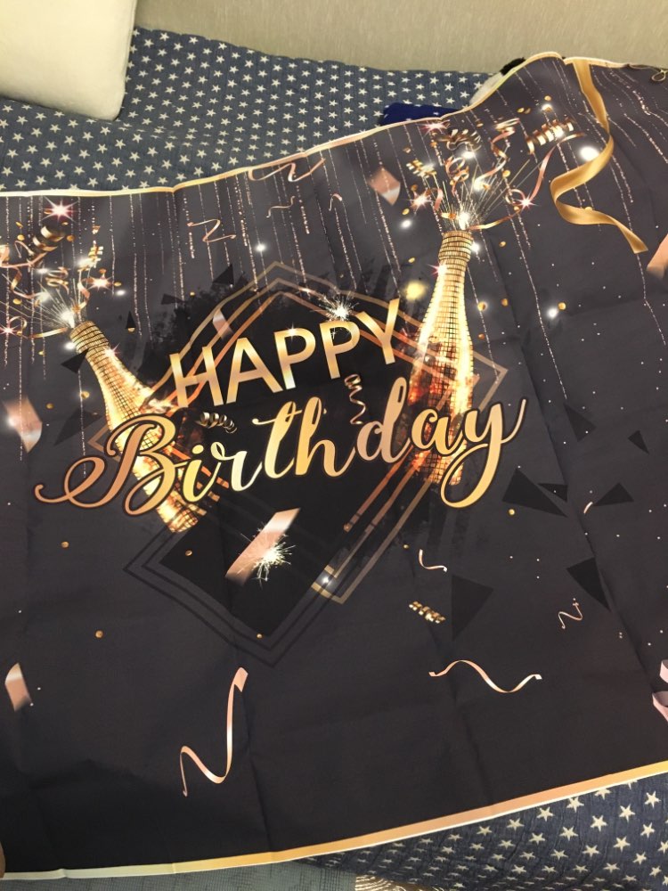 Happy Birthday Balloons Champagne Graduation Party Backdrop for Photography Gold Decoration Supplies for Photographic Photo Prop