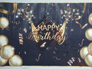 Happy Birthday Balloons Champagne Graduation Party Backdrop for Photography Gold Decoration Supplies for Photographic Photo Prop