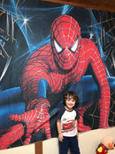 Spiderman Photography Backdrop Superman Boy Children Birthday Party Background Banner Photo Studio Backdrop Photo Prop