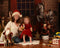 Christmas Backdrop Vintage Wood Wall Red Curtain Window Gift Horse Baby Portrait Photography Background Photo Studio