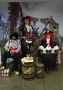 Fondos de fotografía de barco de cumpleaños de piratas, Fondo para fotomatón de fiesta temática para niños, estudio impreso por ordenador