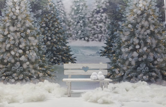 Toile de fond de noël pour la photographie, fond du pays des merveilles d'hiver pour studio photo, arrière-plan d'arbre de noël pour photomaton 