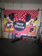 Photography Background Cute Red Mickey Minnie Cartoon Avatar Bow Background Baby 1st Birthday Party Photo Studio Custom