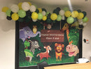 Background Photography Jungle Safari Party animals cartoon leaves forest photo backdrop Birthday Party photocall Studio