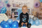 1st Birthday Photography Background Birthday Party Balloon Flowers White Toy Bear Backdrop Decor Photocall Backdrop Photo Studio