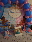 Royal Celebration Gender Reveal Backdrop Welcome Prince or Princess Baby Shower Party Photo Backdrop Blue or Pink Background