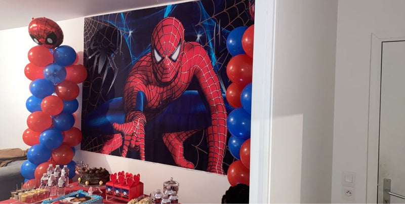 Spiderman Photography Backdrop Superman Boy Children Birthday Party Background Banner Photo Studio Backdrop Photo Prop