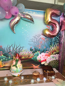 Ariel Mermaid photography Background Underwater Theme Little Mermaid Birthday Party Baby Shower Shiny Fish Decor Backdrop Photo Studio