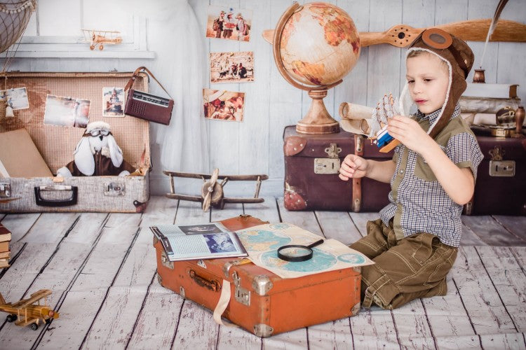 Vinyl Photography Background World Map globe Newborn Baby Room Toy Traveling Earth Case Computer Print Children Backdrops for Photo Studio
