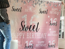 Sweet 16 Backdrop for Photography Girl Children Happy Birthday Theme Party Background for Photo Booth Decoration Supplies Prop