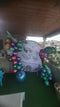 Round Mermaid Birthday Cake Smash Backdrop Under the Sea Rainbow Fish Scales Background Circle Baby Birthday Party Decorations