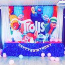 Birthday Party Cartoon Trolls Baby Girl Customize Photo Backgrounds Photocall Banner Photography Backdrops for Photo Studio