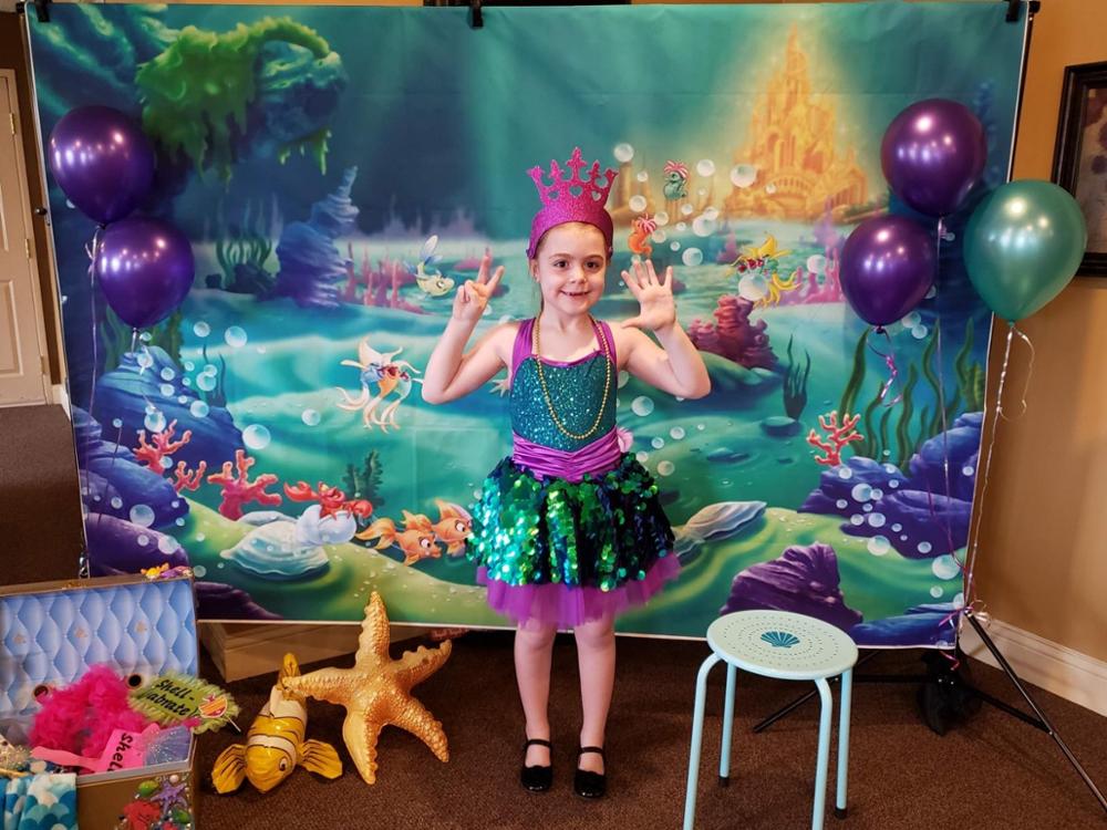 Under Sea Bed Photography Backdrop Corals Ariel Princess Little Mermaid Baby Birthday Party Decorations Banner Photo background