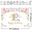 unicorn-themed-1st-birthday-party-photo-background-rainbow-glitter-stars-flower-photography-backdrops-cake-table-banner