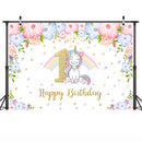 unicorn-themed-1st-birthday-party-photo-background-rainbow-glitter-stars-flower-photography-backdrops-cake-table-banner