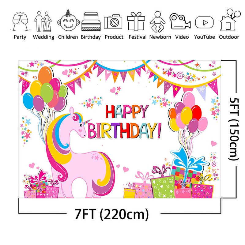 Unicorn Themed Birthday Party Decorations Backdrop Rainbow Unicorn Hap –  dreamybackdrop