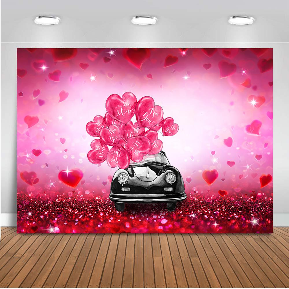 Valentine Party backdrop for photography red heart background for photo studio glitter Love 14th February photographic Backdrop