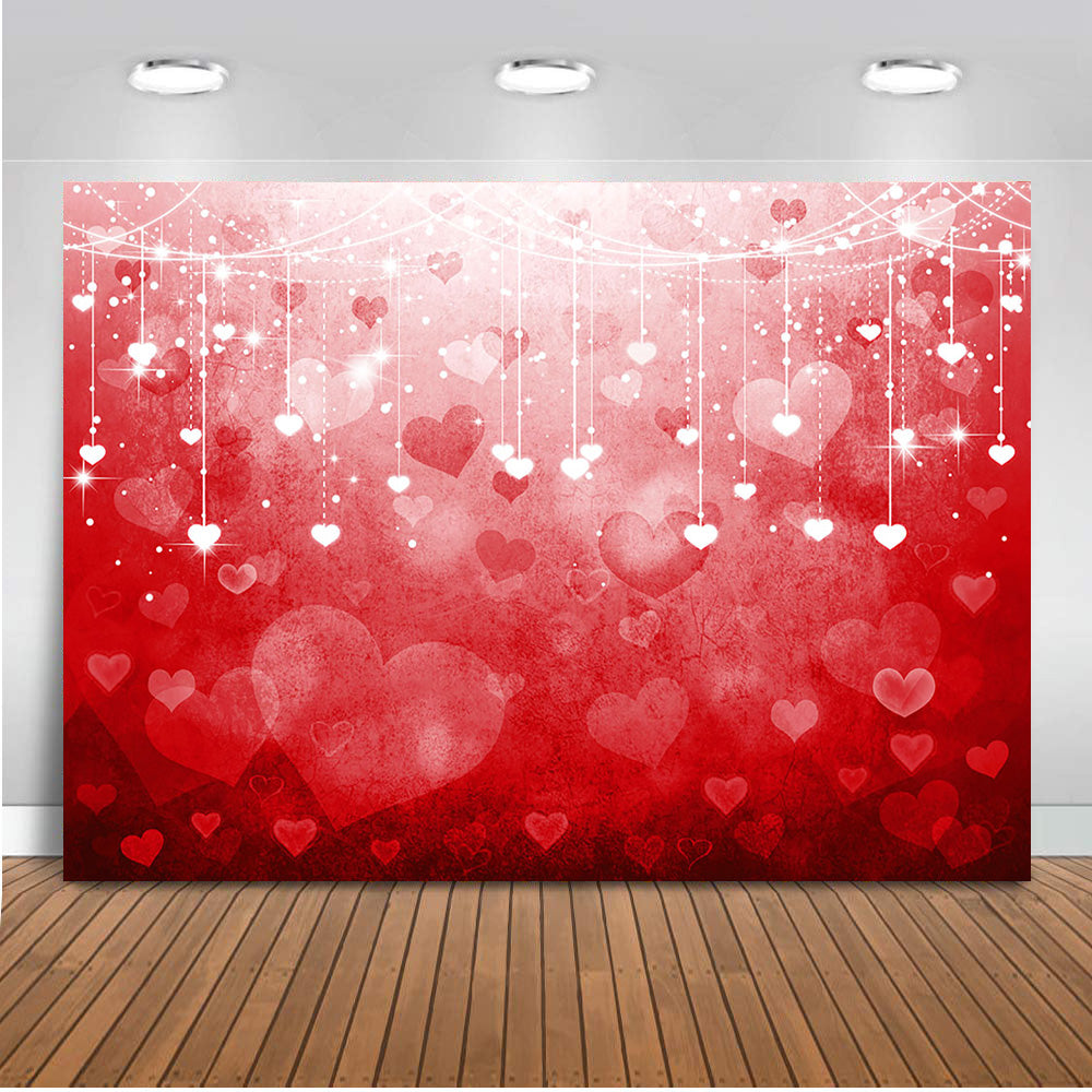 Valentines Day backdrop photography red heart portrait background for ...