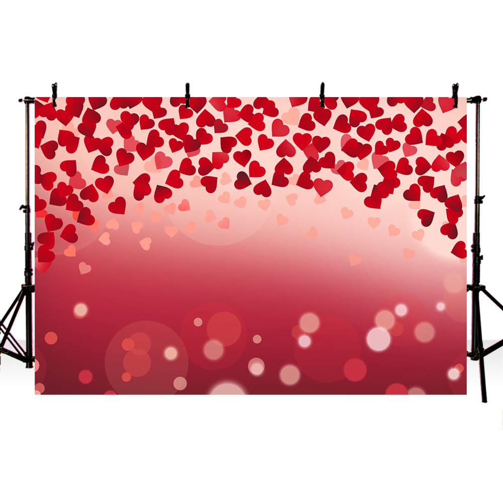 Valentine backdrop red heart background for photo booth stduio bokeh h ...