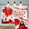 Bannière de fête de la saint-valentin, décor Photo, accessoires de Festival, ballons rouges, mur de briques de bière, accessoires de studio photo pour enfants et adultes 