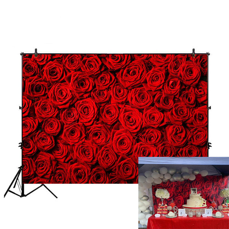 Valentine's Day Rose Wall Photo Shoot Background Red Rose Wedding Photography Backdrop Birthday Decoration Party 275