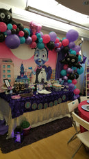 Fondo de fotografía de Halloween personalizado calle de la ciudad fondo de luna grande para fiesta fotografía de miedo decoración de fiesta de cumpleaños