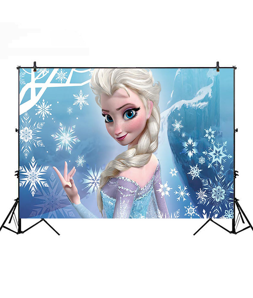 Frozen Birthday Princess Photography Background Elsa Children Baby Ice cream winter Backdrop Snow Winter Backdrop Photo Studio