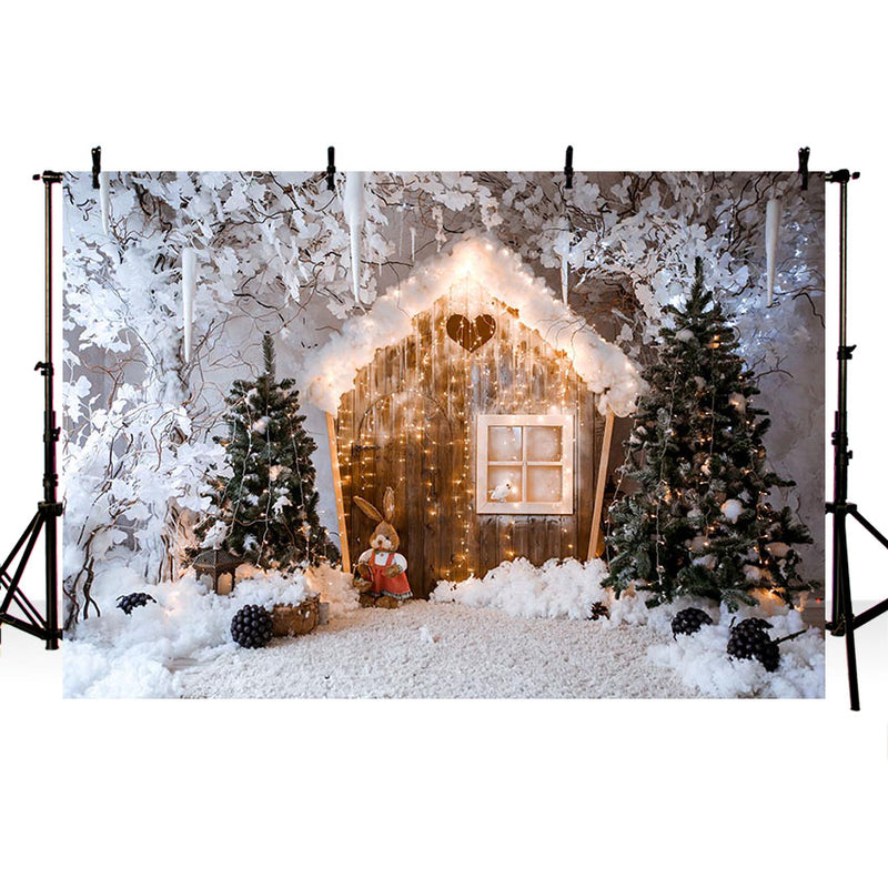 Winter Snow Vinyl Photography Backdrops Christmas Backdrop Newborn Bab ...