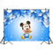 Arrière-plan de photographie ballon bleu ciel, arrière-plan de Photo de dessin animé, personnalisé, fête d'anniversaire pour enfants