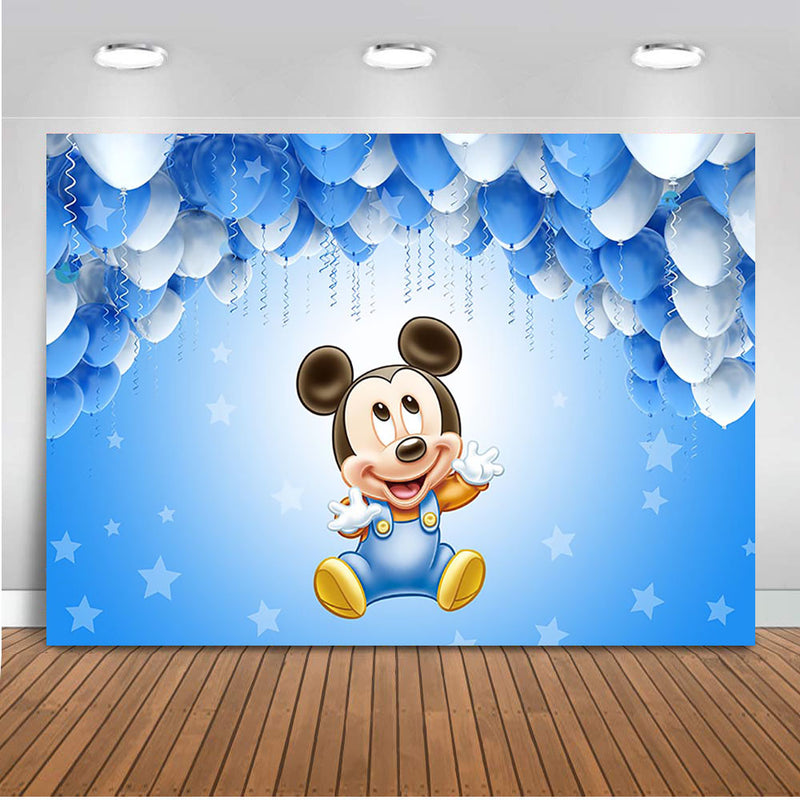 Photography Backdrops Sky Blue Balloon Cartoon Photo Background Custom Children Birthday Party Backdrop