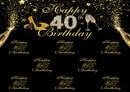 Vinyl Photography Background Gold Black Glitter Women Luxury Lady 40th Birthday Party High Heels Decor Backdrop Photo Studio
