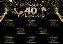 Vinyle photographie fond or noir paillettes femmes luxe dame 40th anniversaire fête talons hauts décor toile de fond Photo Studio 