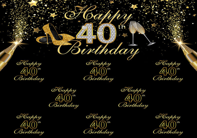 Vinyle photographie fond or noir paillettes femmes luxe dame 40th anniversaire fête talons hauts décor toile de fond Photo Studio 
