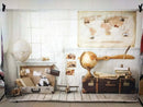 Vinyl Photography Background World Map globe Newborn Baby Room Toy Traveling Earth Case Computer Print Children Backdrops for Photo Studio