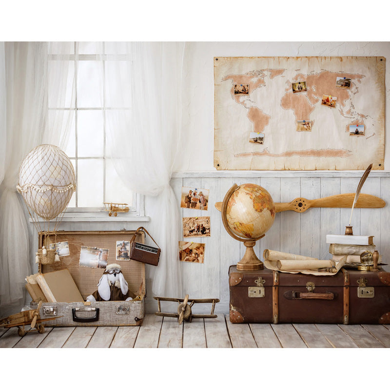 Vinyl Photography Background World Map globe Newborn Baby Room Toy Traveling Earth Case Computer Print Children Backdrops for Photo Studio