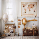 Vinyl Photography Background World Map globe Newborn Baby Room Toy Traveling Earth Case Computer Print Children Backdrops for Photo Studio