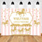 Bienvenue petite princesse bébé douche toile de fond or carrousel bébé douche Photo fond rose blanc rayure photographie décors