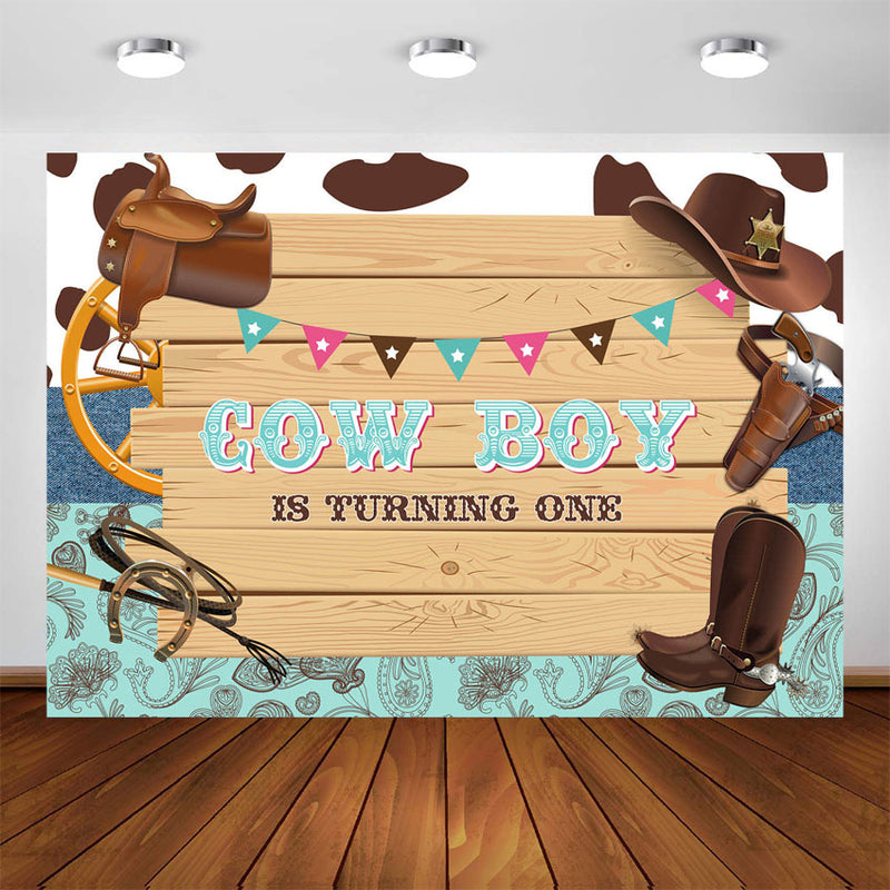 Arrière-plan de fête à thème occidental, fête d'anniversaire de Cowboy, arrière-plan rustique du Far West pour photographie, Studio de stand Photo