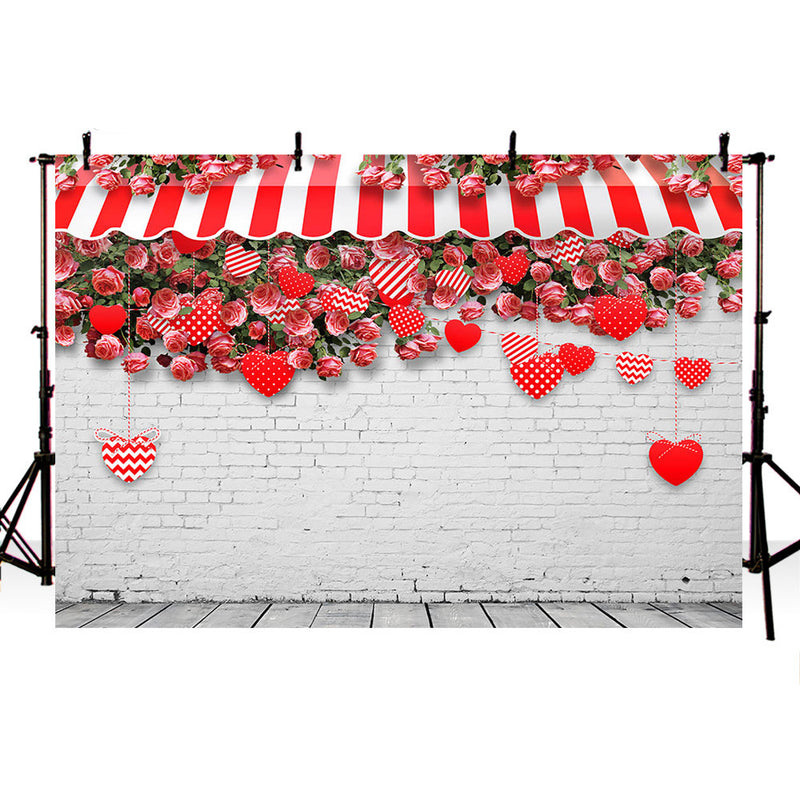 Fondo de fotografía de retrato de bebé recién nacido, pared de flores rosas de ladrillo blanco, amor, niños, Floral, boda, despedida de soltera, sesión fotográfica, boda